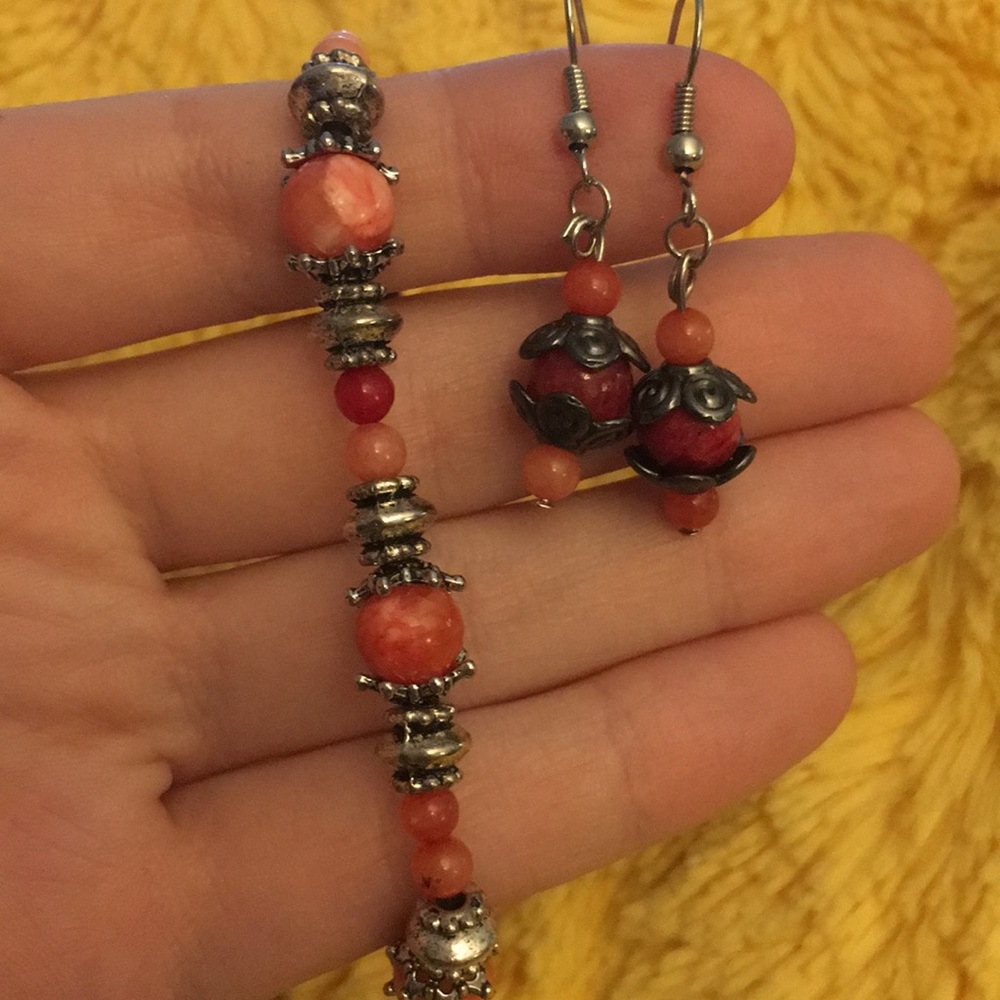 Handmade pink tourmaline bracelet
